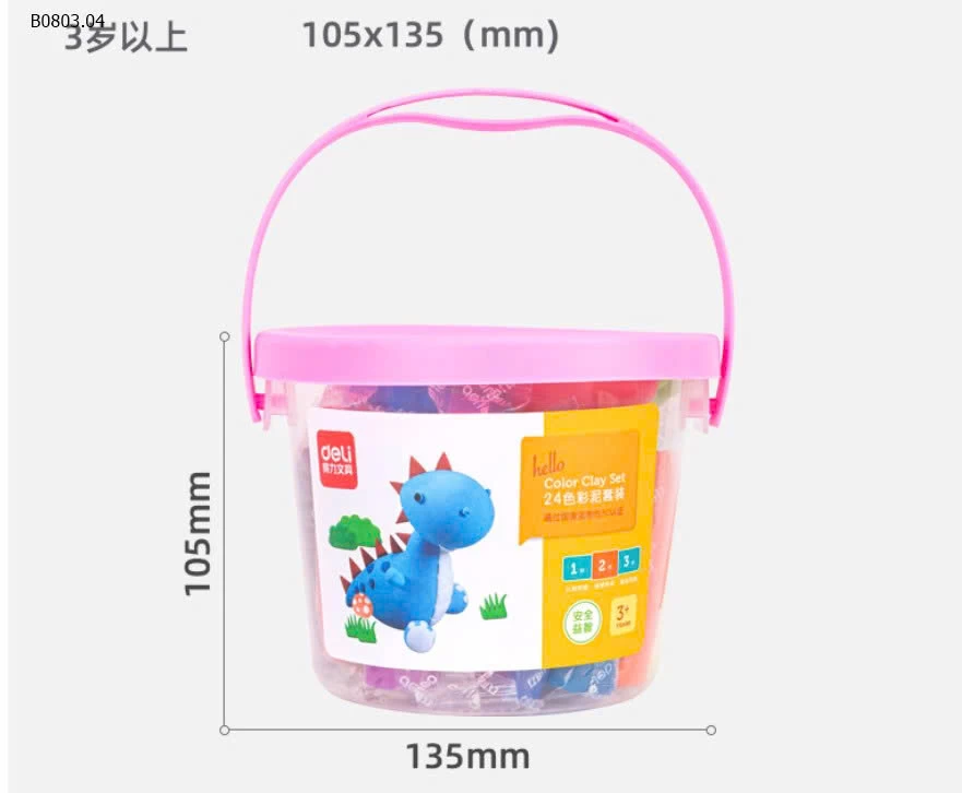 HỘP ĐẤT NẶN 24 MÀU- sỉ 73k