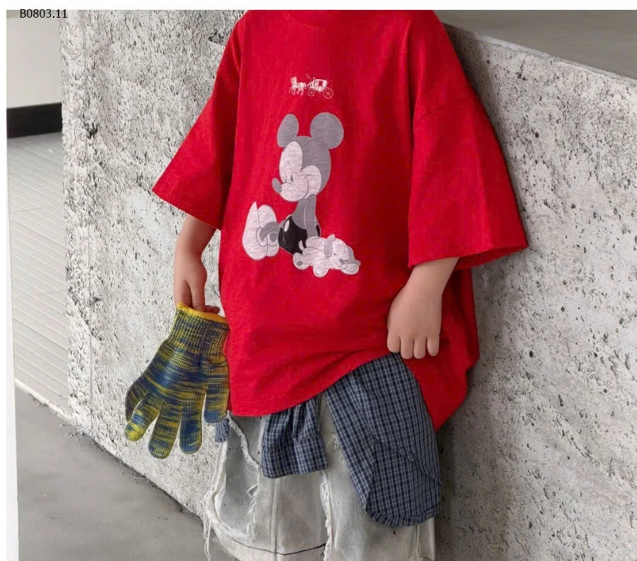 SET ÁO THUN MICKEY ĐỎ QUẦN JEANS - sỉ áo: 147k quần: 200k