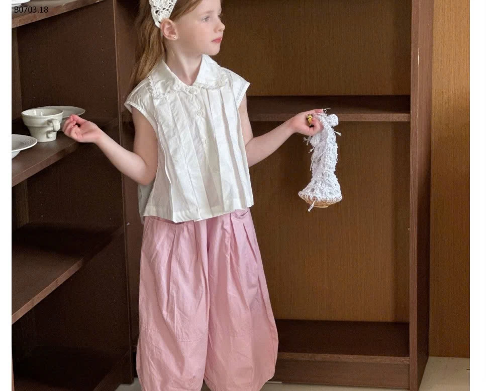 SƠ MI SÁT NÁCH MIX QUẦN BOM HỒNGGiá sỉ áo 163k, quần 150k