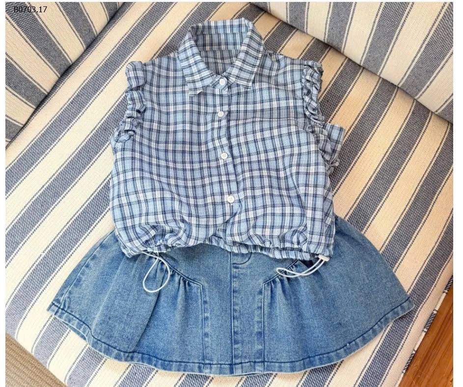 SƠ MI CARO MIX CV JEANS ĐUÔI CÁ-Giá sỉ sơ mi giá 147k, cv giá 192k