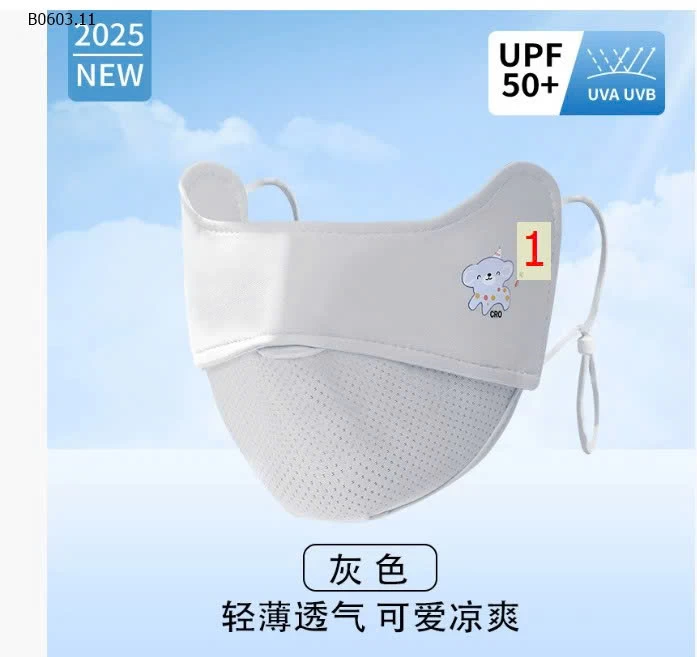 SET 4C KHẨU TRANG CHỐNG UV CHO BÉ Giá sỉ 80k/1 set 4c chọn màu
