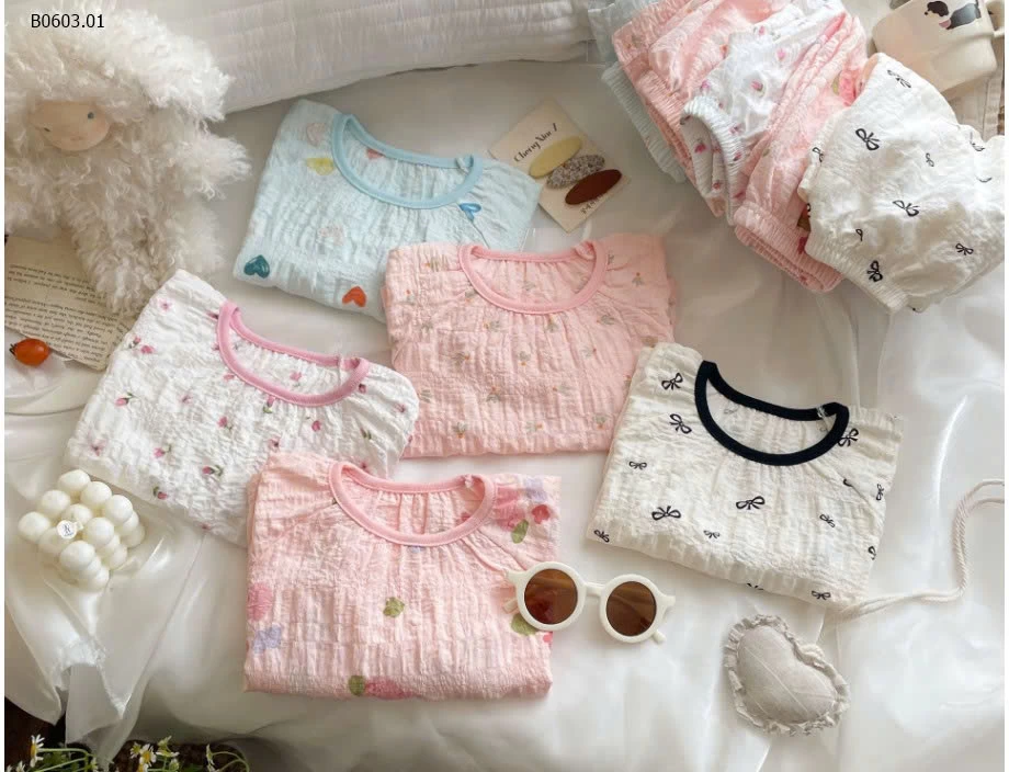 set bộ bé gái-Giá sỉ sz 80-110: 73k/bộ, sz 120-150: 89k/bộ (nhận đơn từ 2 bộ)