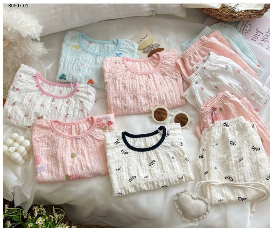 set bộ bé gái-Giá sỉ sz 80-110: 73k/bộ, sz 120-150: 89k/bộ (nhận đơn từ 2 bộ)