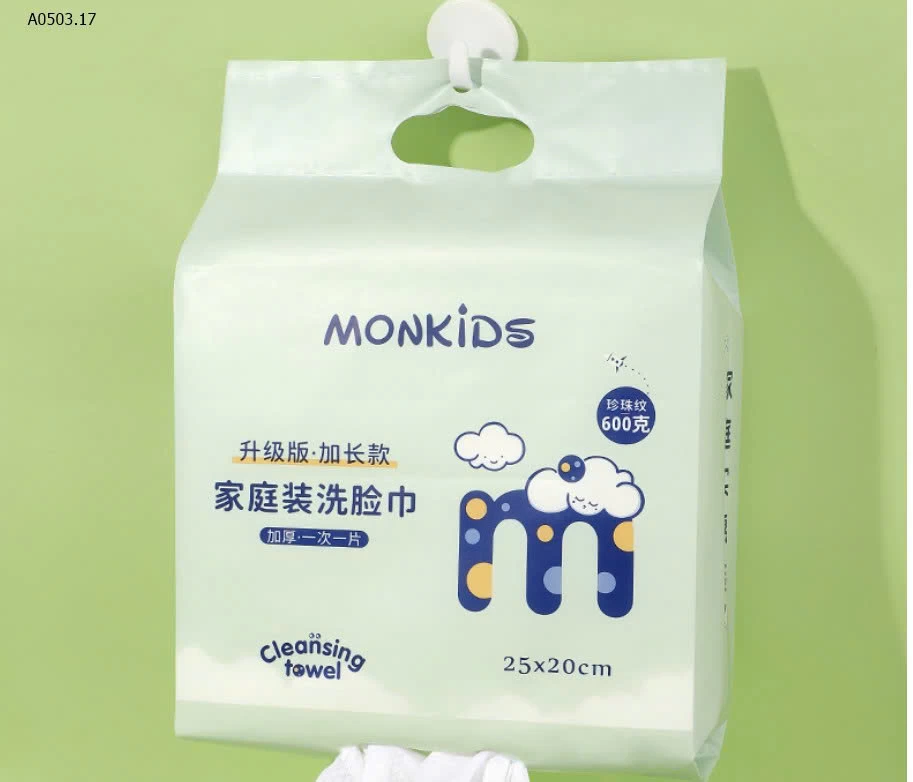 KHĂN GIẤY RỬA MẶT 1 LẦN ĐA NĂNG MONKIDS -sỉ 125k