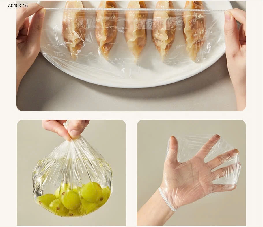 MÀNG BỌC THỰC PHẨM DẠNG TÚI TREO - Giá sỉ 62k/set 300c