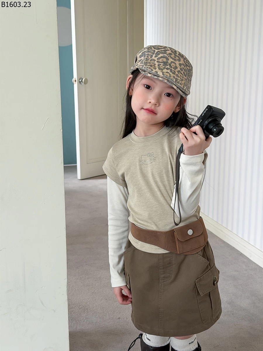 Áo thun hai mảnh giả lông mèo Elmo NHÀ AMBB giá sỉ sz 100-150 : 133k sz 160 : 142k sz 170 : 154k