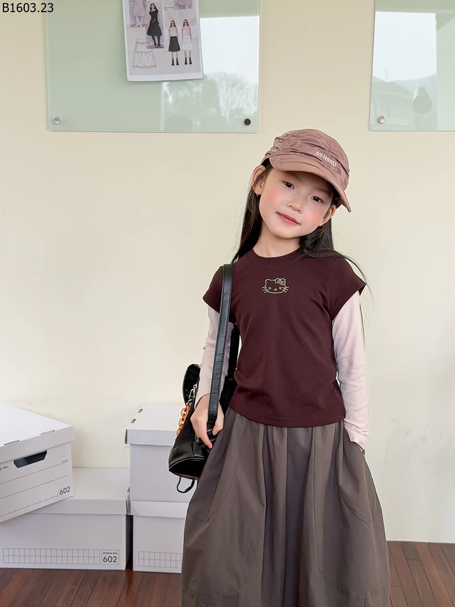 Áo thun hai mảnh giả lông mèo Elmo NHÀ AMBB giá sỉ sz 100-150 : 133k sz 160 : 142k sz 170 : 154k