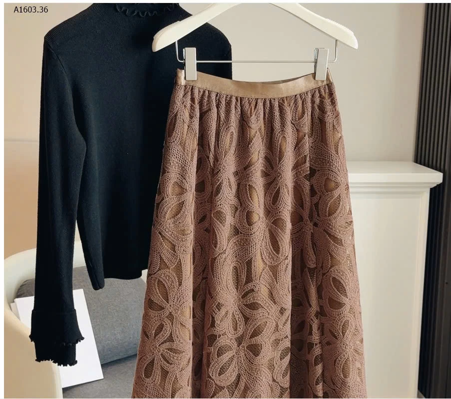 CHÂN VÁY REN DÁNG DÀI ANNA - sỉ 222k