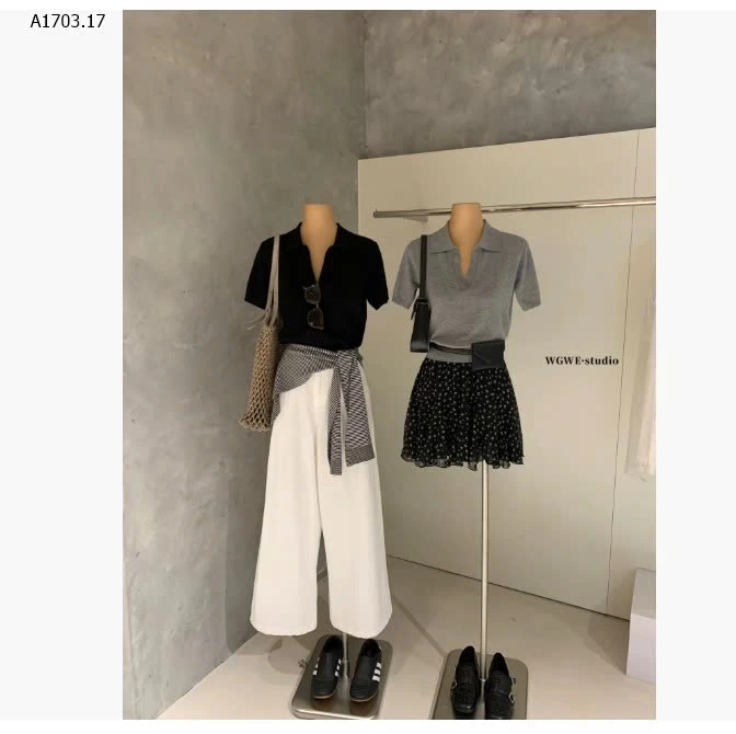 ÁO LEN CỔ BẺ CHO NỮ W.G.W.E - sỉ 225k