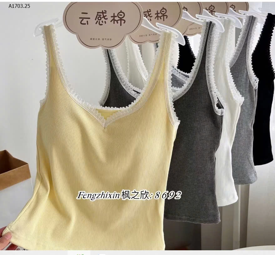 ÁO 2 DÂY VIỀN REN KÈM ĐỆM NGỰC - sỉ 83k