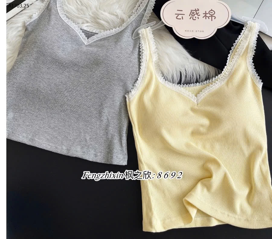 ÁO 2 DÂY VIỀN REN KÈM ĐỆM NGỰC - sỉ 83k