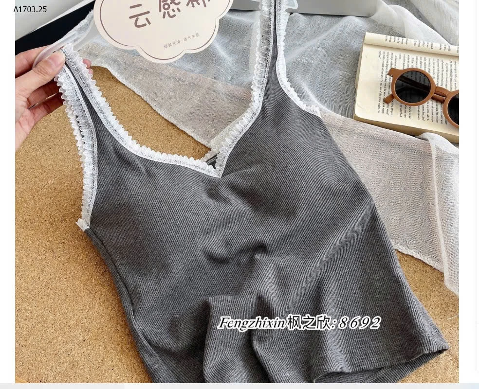 ÁO 2 DÂY VIỀN REN KÈM ĐỆM NGỰC - sỉ 83k