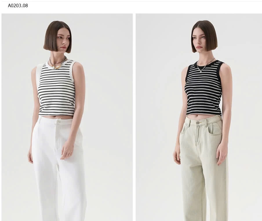 ÁO KẺ KÈM ĐỆM NGỰC CANVAUS - sỉ 210k