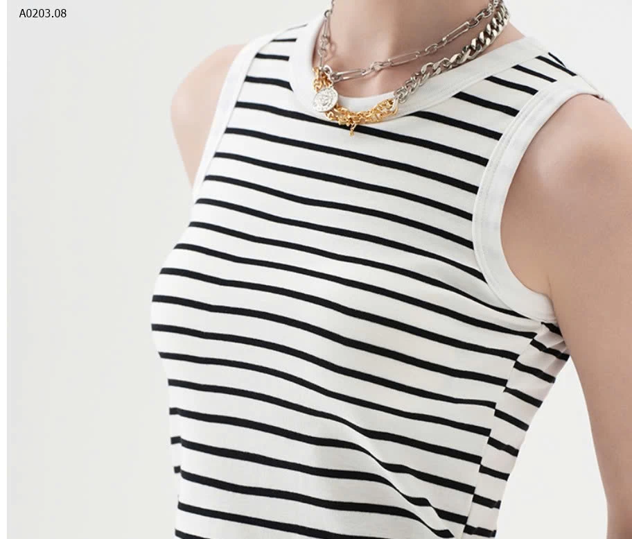 ÁO KẺ KÈM ĐỆM NGỰC CANVAUS - sỉ 210k