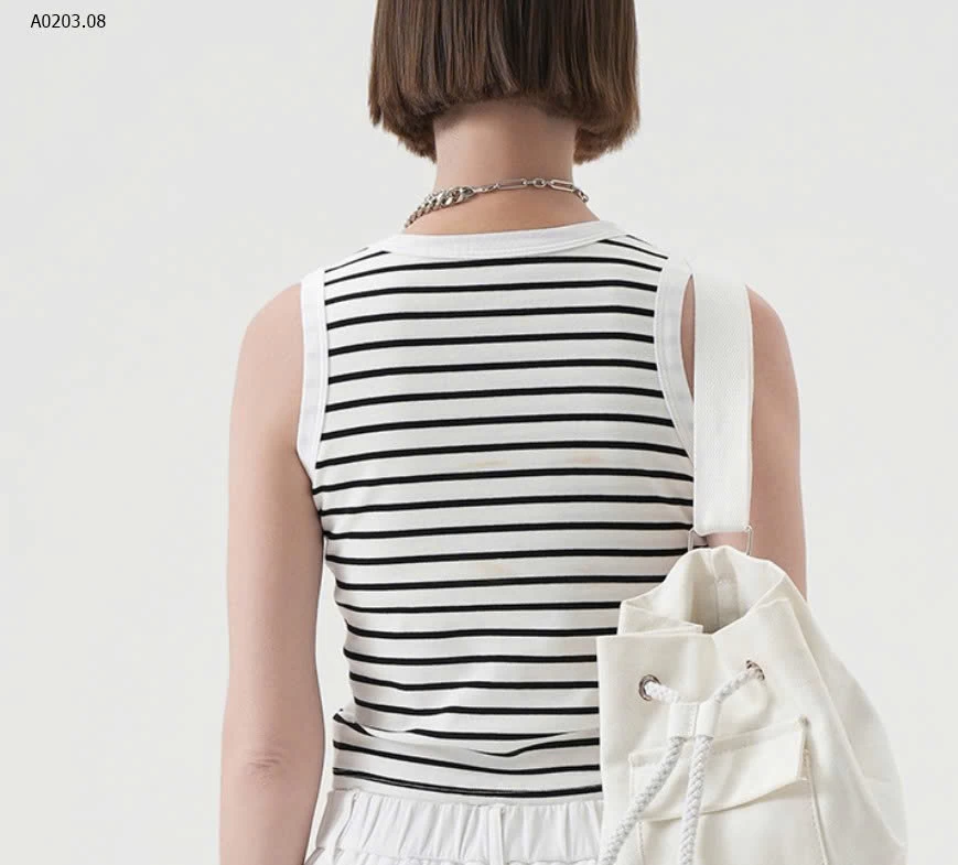 ÁO KẺ KÈM ĐỆM NGỰC CANVAUS - sỉ 210k