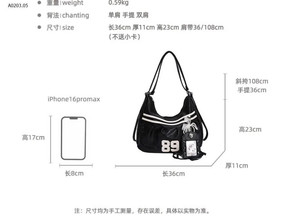 TÚI XÁCH SỐ 89 THỜI TRANG KÈM MK- sỉ 196k