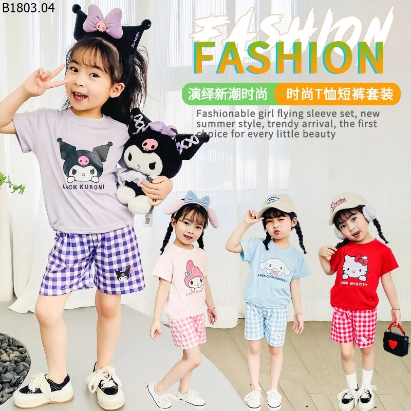 SET ÁO THUN PHỐI QUẦN KITTY giá sỉ 70k/bộ