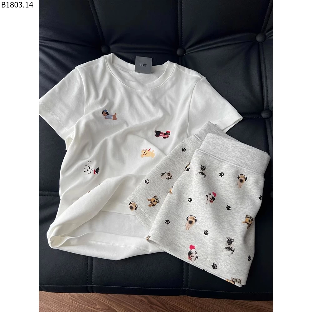 Bộ đồ ngủ nữ mùa hè mỏng nhẹ gồm quần short và áo tay ngắn giá sỉ 159k