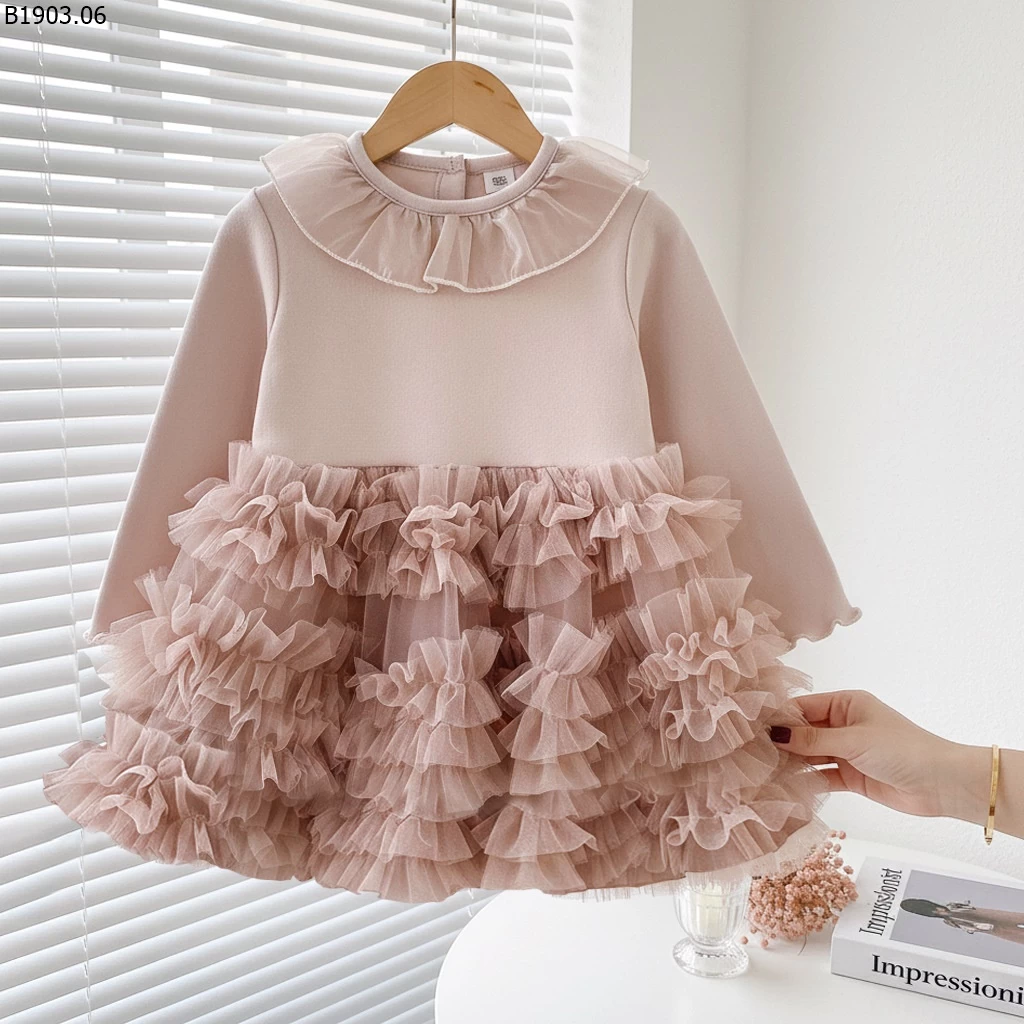 Váy lưới bồng bềnh kiểu dáng mùa xuân mùa xuân/hè 2026 giá sỉ 180k