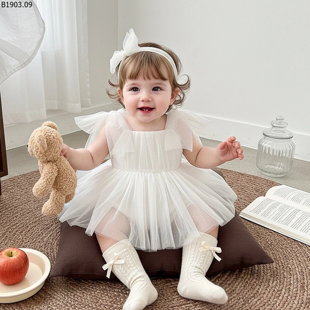 Váy liền thân kiểu Hàn Quốc cho bé gái mùa hè 2026 giá sỉ 128k