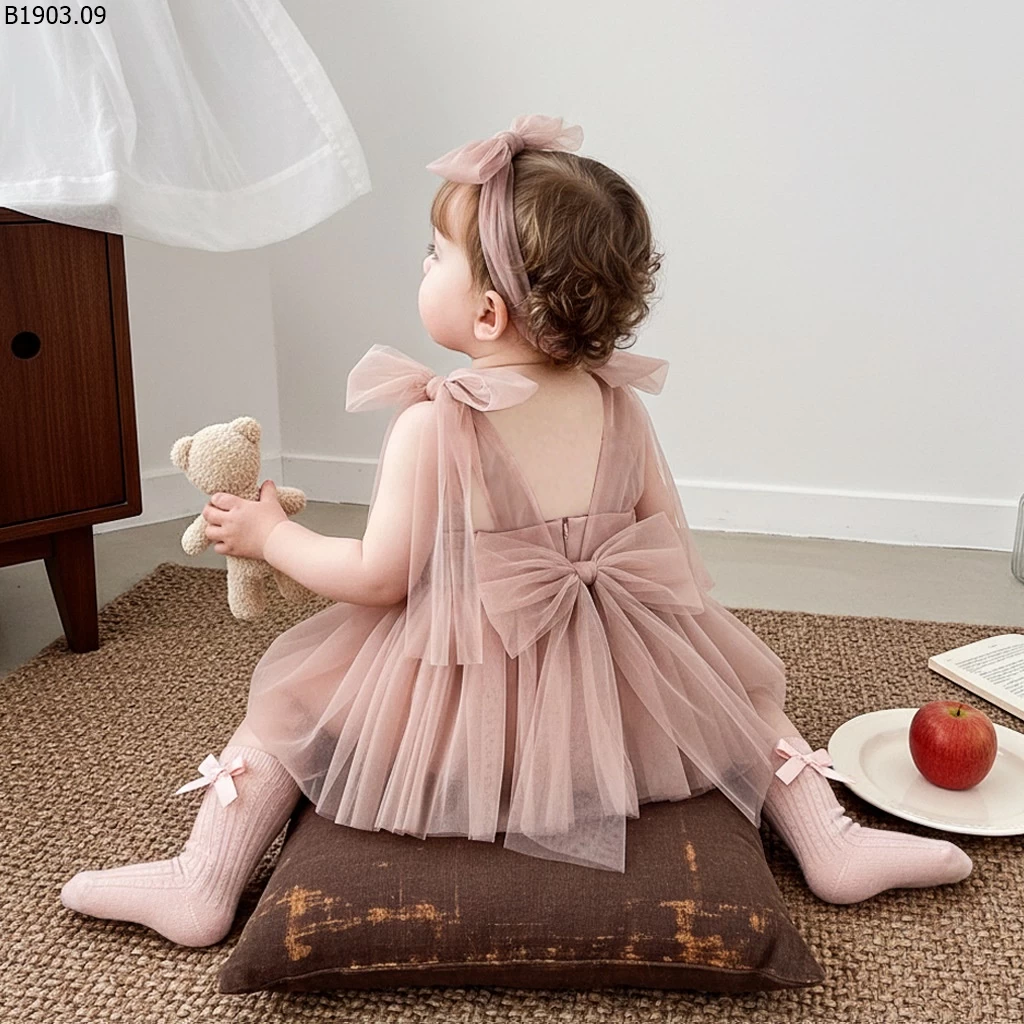 Váy liền thân kiểu Hàn Quốc cho bé gái mùa hè 2026 giá sỉ 128k