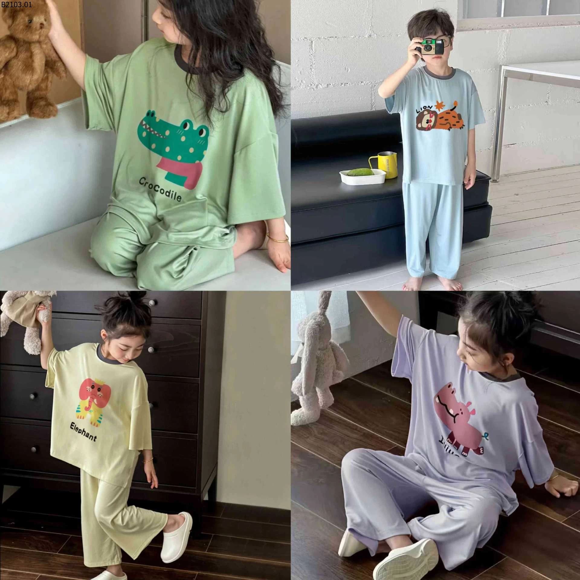 BỘ ĐÔ MẶC Ở NHÀ CHO BÉ SIÊU THOẢI MÁI giá sỉ sz 73-120 : 90k sz 130-170 : 109k