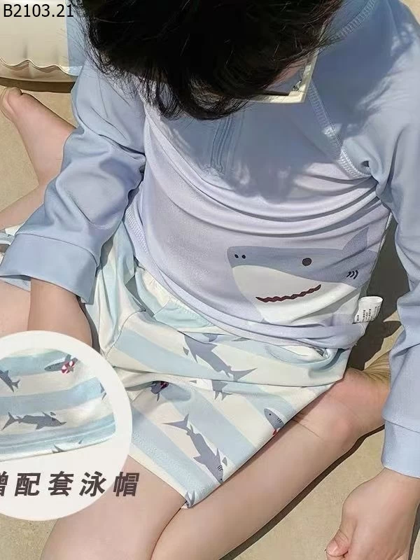 BỘ BƠI CHO BÉ TRAI KÈM MŨ gia si 129k