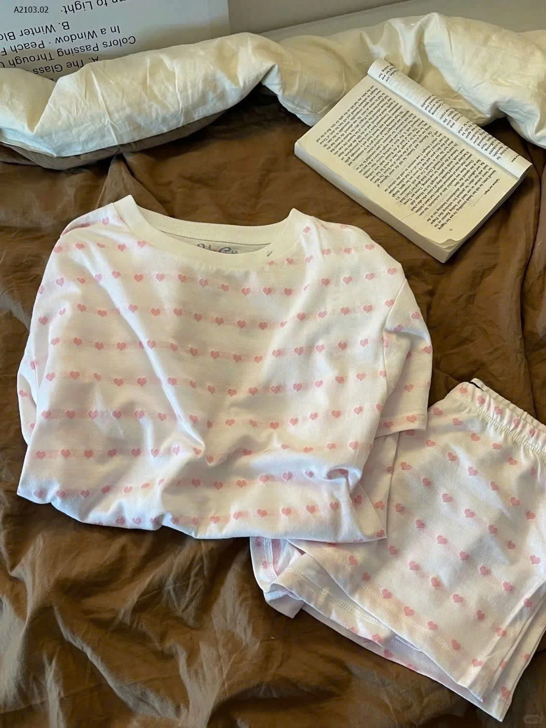 BỘ MẶC NHÀ HỌA TIẾT TRÁI TIM CHO NỮ - sỉ 90k