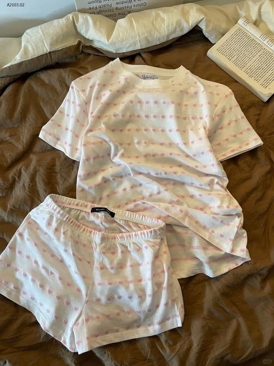 BỘ MẶC NHÀ HỌA TIẾT TRÁI TIM CHO NỮ - sỉ 90k