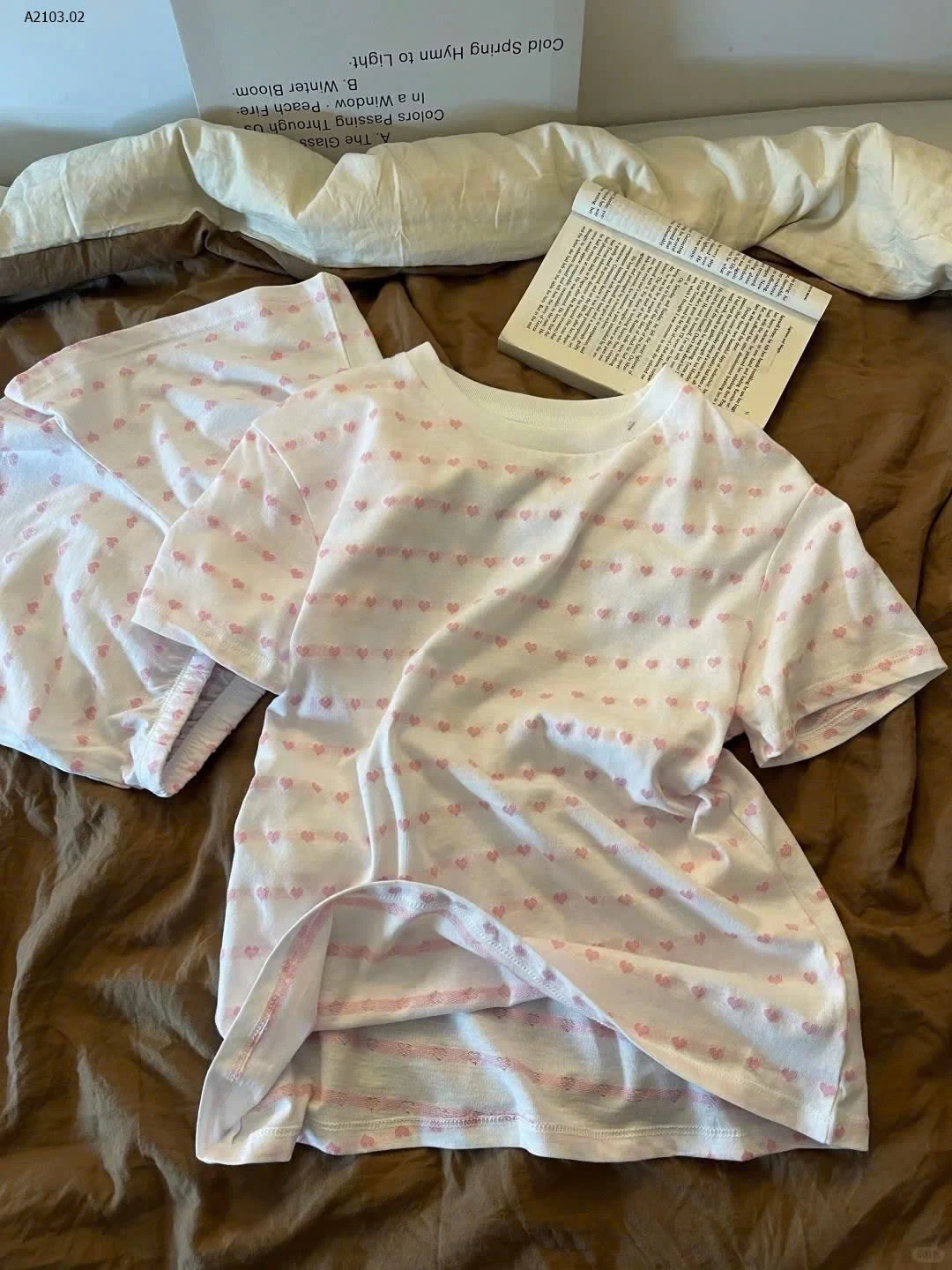 BỘ MẶC NHÀ HỌA TIẾT TRÁI TIM CHO NỮ - sỉ 90k