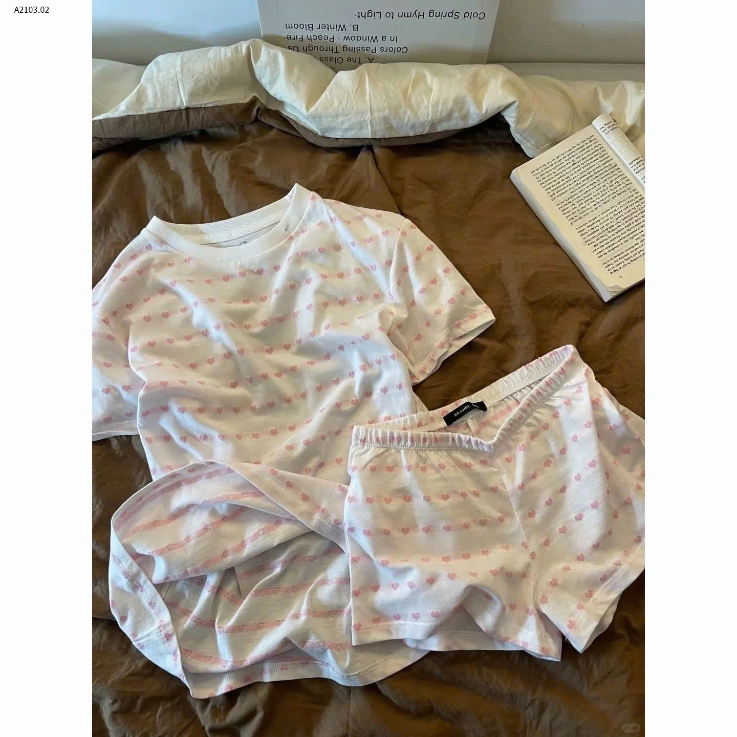 BỘ MẶC NHÀ HỌA TIẾT TRÁI TIM CHO NỮ - sỉ 90k