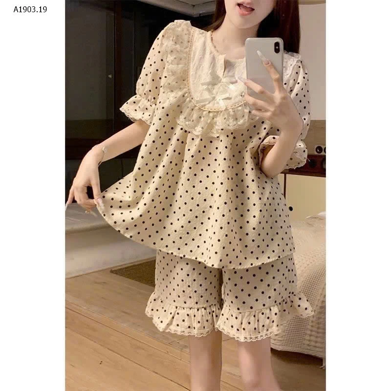 BỘ ĐỒ NGỦ CỘC TAY CHO NỮ - sỉ 128k