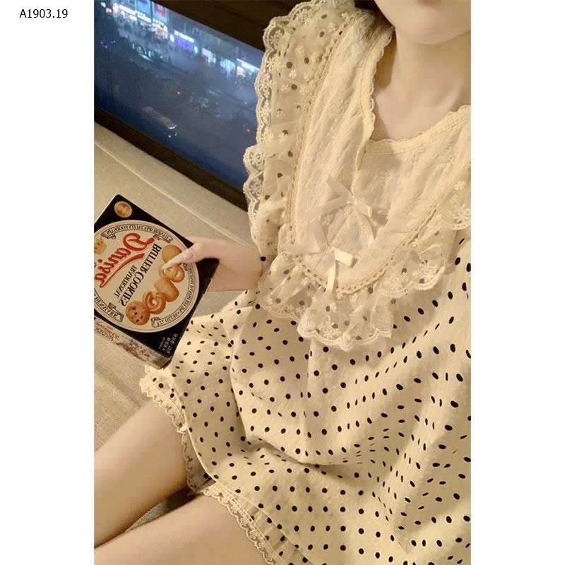 BỘ ĐỒ NGỦ CỘC TAY CHO NỮ - sỉ 128k