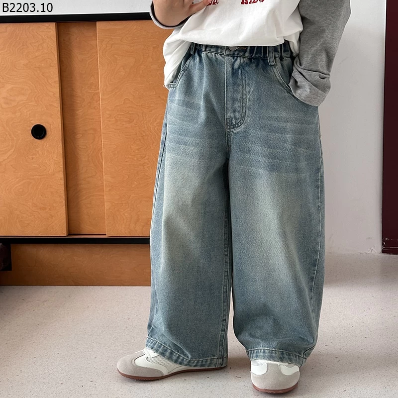 Quần jeans cotton mài kiểu retro cho trẻ Elmo Baby gia si sz 90-150--- G.i.á 195k sz 160--- G.i.á 210k