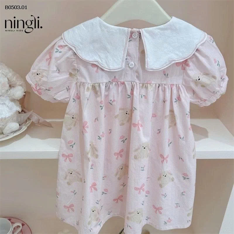 VÁY THỎ NƠ CỔ BÈO BÉ GÁI -Giá sỉ 115k