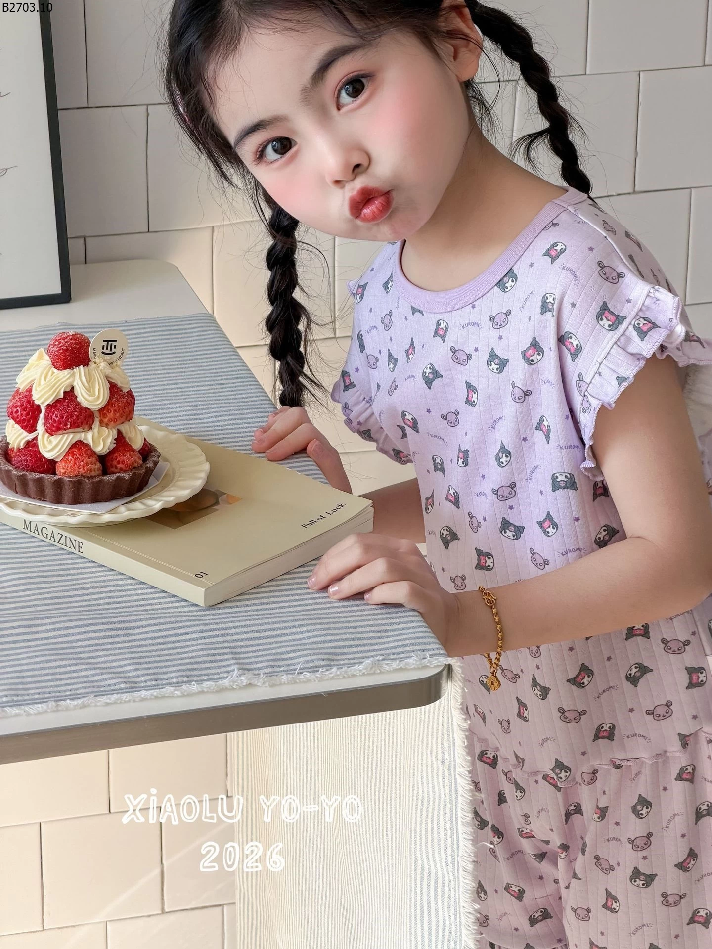 Bộ đồ ngủ ngắn tay in hoa mùa hè mới năm 2026 si 123k