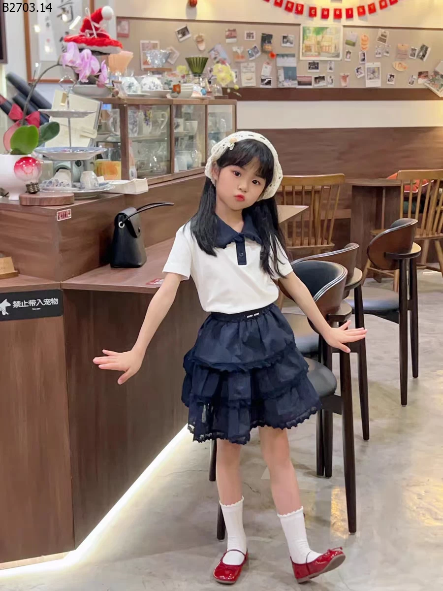 SET QUẦN ÁO POLO PHỐI REN CHO BÉ GÁI si 199k