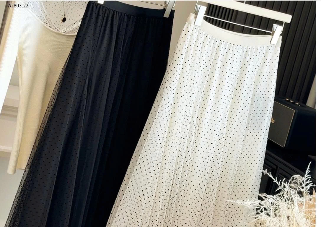 CHÂN VÁY VOAN CHẤM BI DÁNG DÀI ANNA - sỉ 213k