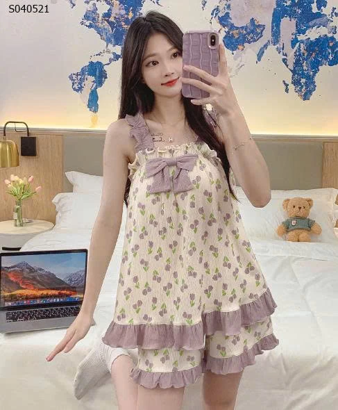 Bộ mặc nhà 2 dây có đệm ngực - 135,000