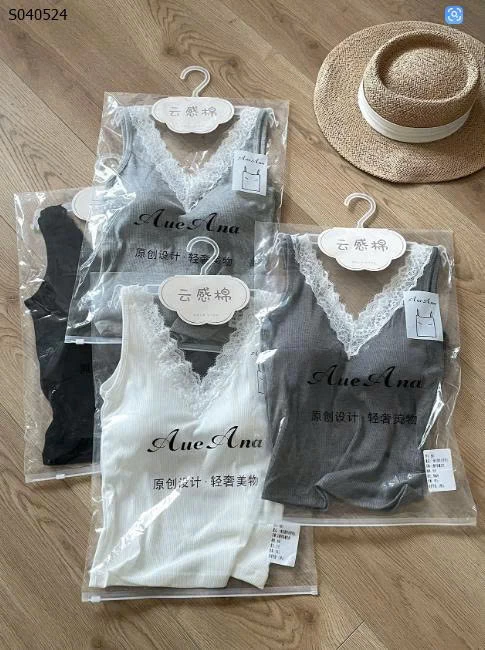 Áo ren cổ V có đệm ngực - 150,000