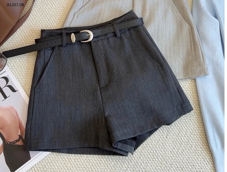 QUẦN SHORT CẠP CAO KÈM BELT ANNA - sỉ 204k