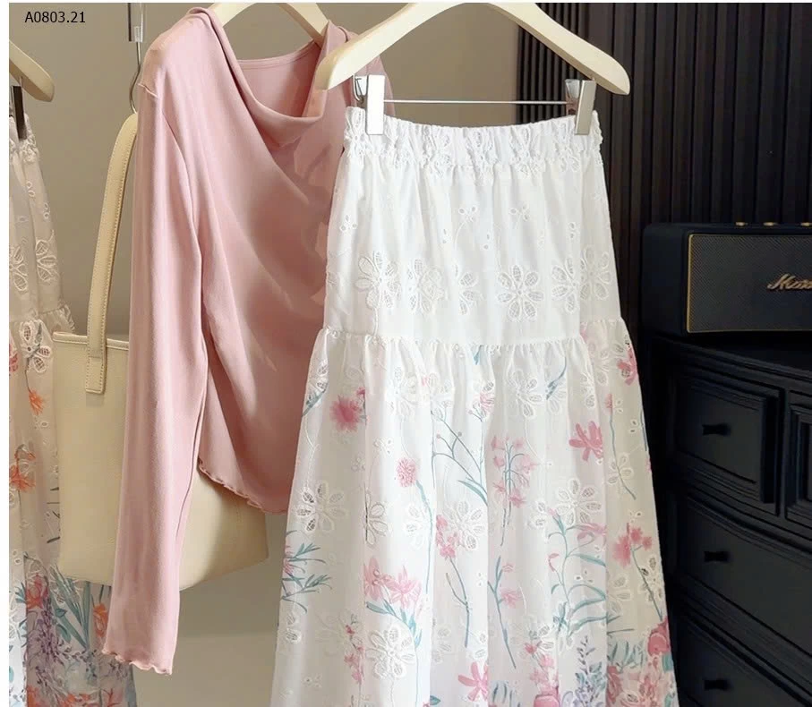 CHÂN VÁY HOA PHỐI REN ANNA - sỉ 180k