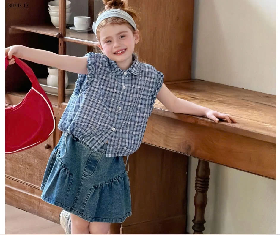 SƠ MI CARO MIX CV JEANS ĐUÔI CÁ-Giá sỉ sơ mi giá 147k, cv giá 192k