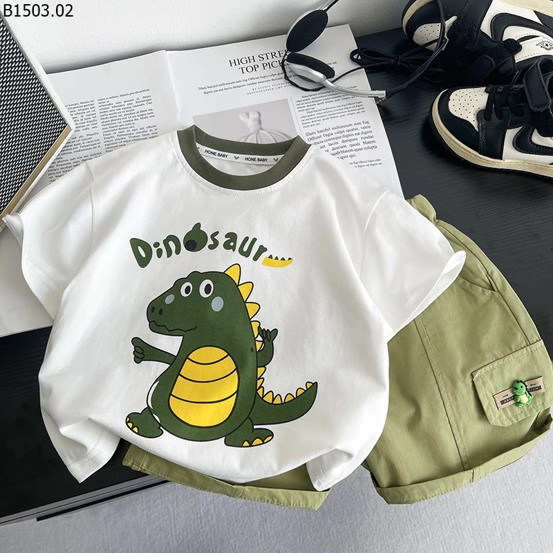 SET BỘ BÉ TRAI ÁO KHỦNG LONG + QUẦN SHORT giá sỉ 127k