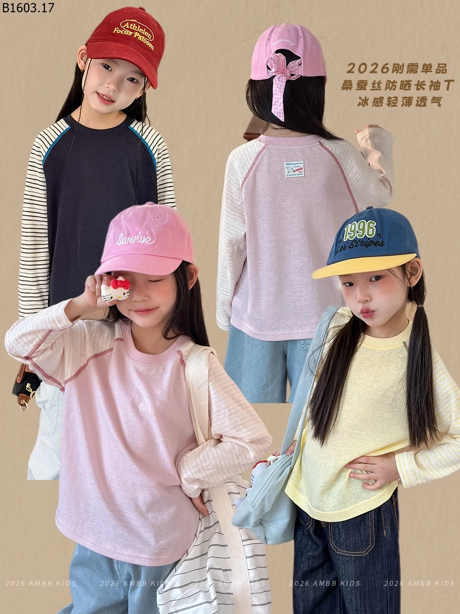 Áo thun chống nắng mùa hè 2026 CHO BG NHÀ AMBB giá sỉ sz 100-150 : 145k sz 160 : 160k sz 170 : 175k