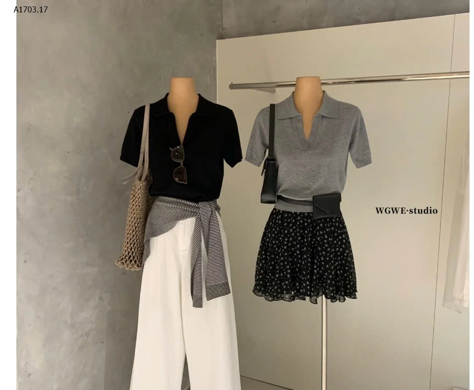 ÁO LEN CỔ BẺ CHO NỮ W.G.W.E - sỉ 225k