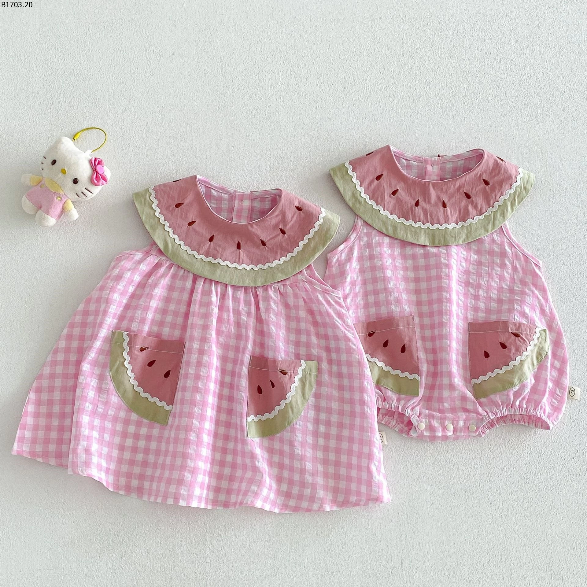 VÁY VÀ BODY DƯA HẤU CUTE sỉ body: 170k váy: 163k