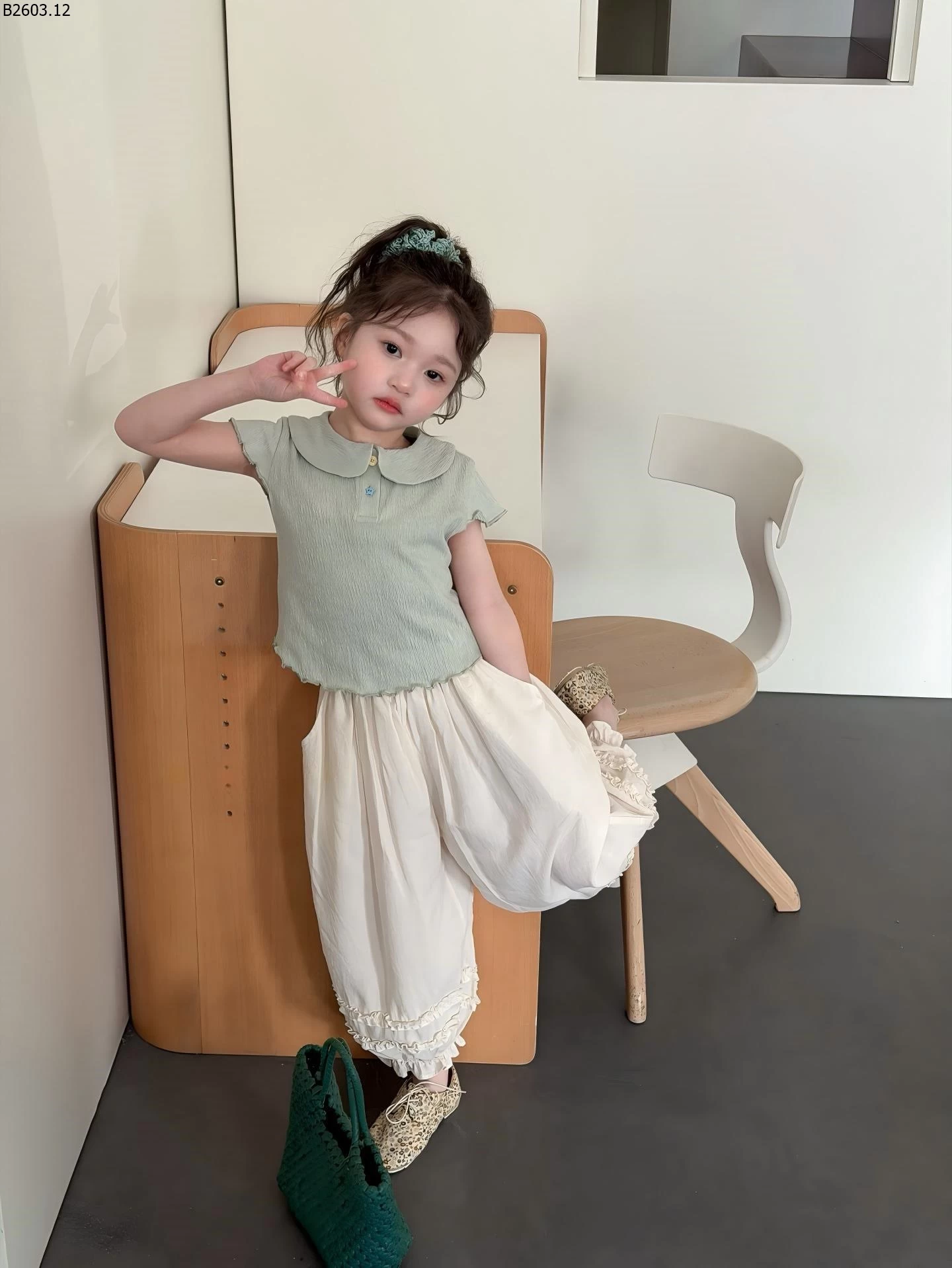 ÁO CỔ SEN MIX QUẦN VIỀN BÈO sỉ áo: 156k quần: 196k